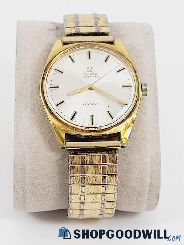 Vintage Omega Geneve Gold Tone Automatic Analog Dress Watch ...