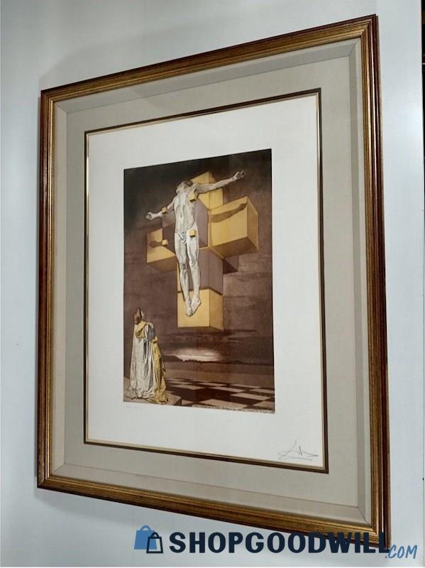 Salvador Dali Signed AP 10 50 Colored Etching Crucifixion Corpus   Ca514331 1436 4be9 Bea2 Df4a3fca7beaasad 09281 