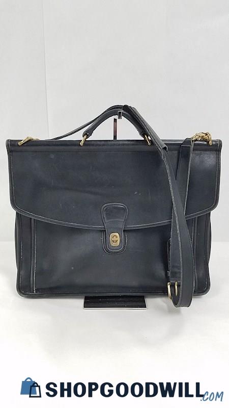 Authentic Black Leather Briefcase Bag | ShopGoodwill.com