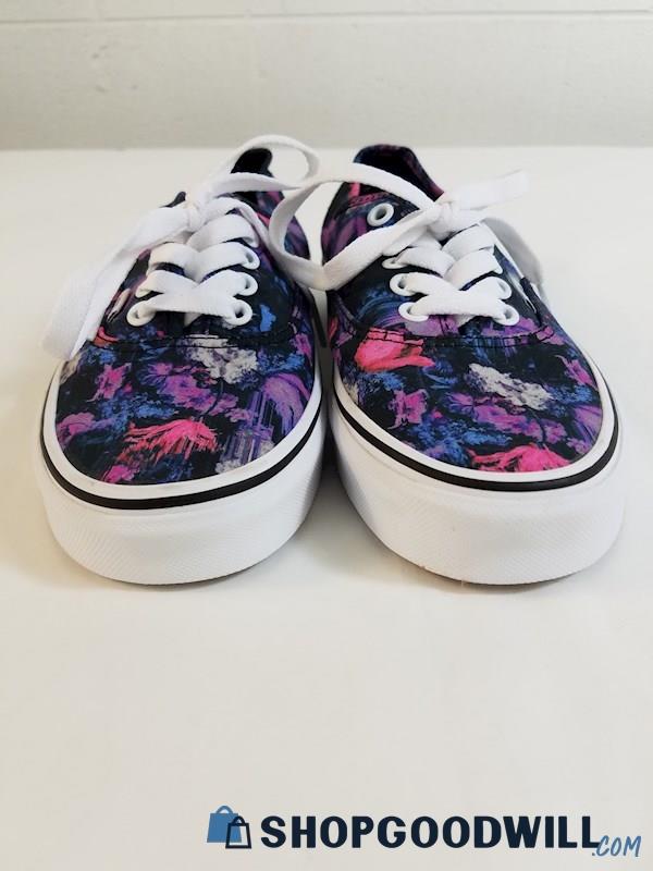 Vans Women's Authentic Warped Multicolor Floral Lace Up Sneakers Sz 8 ...