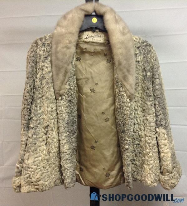 Women's Sz S VTG Gray Fur Coat By Livingston's of Youngstown ...
