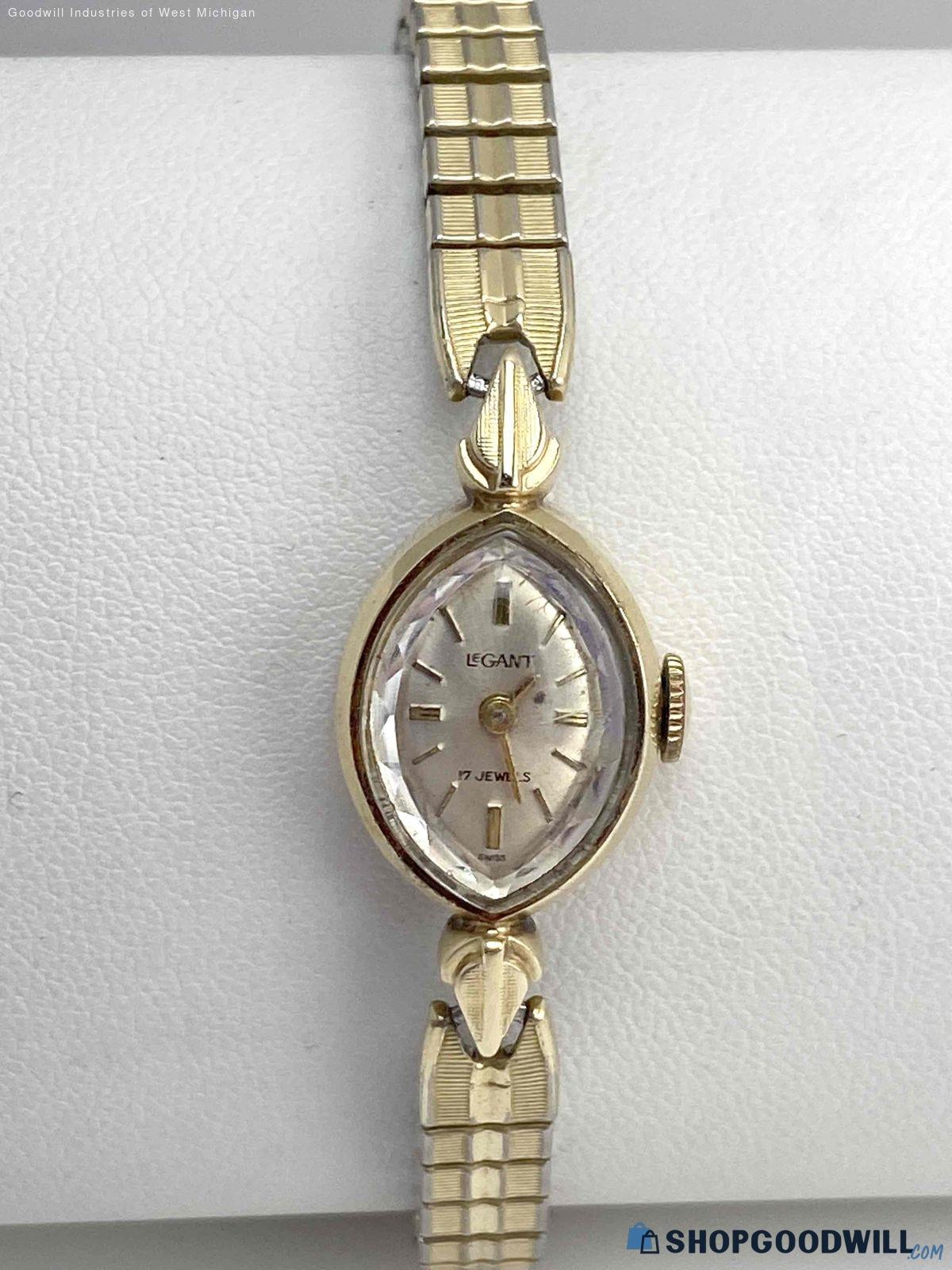 14K Gold LeGant 17 Jewels Swiss Women's Watch - 14.7 g - shopgoodwill.com