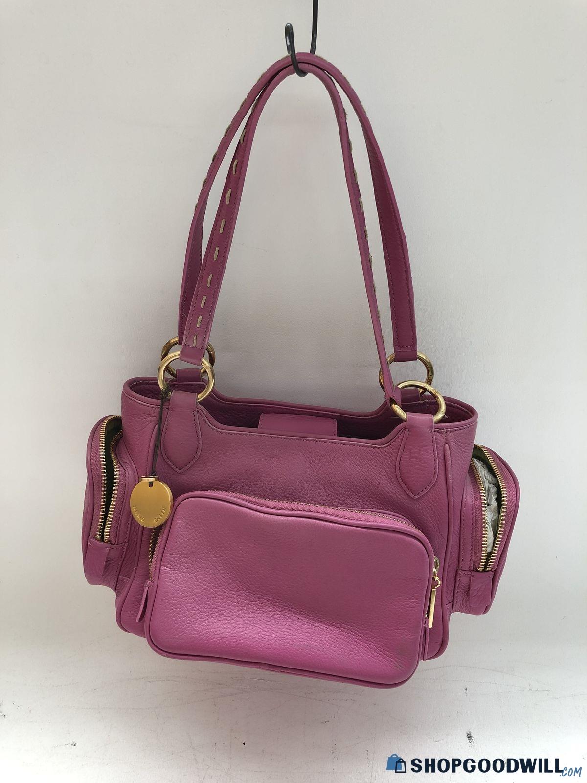 Sigrid Olsen Pink Leather Mini Duffel / Shoulder Bag - shopgoodwill.com