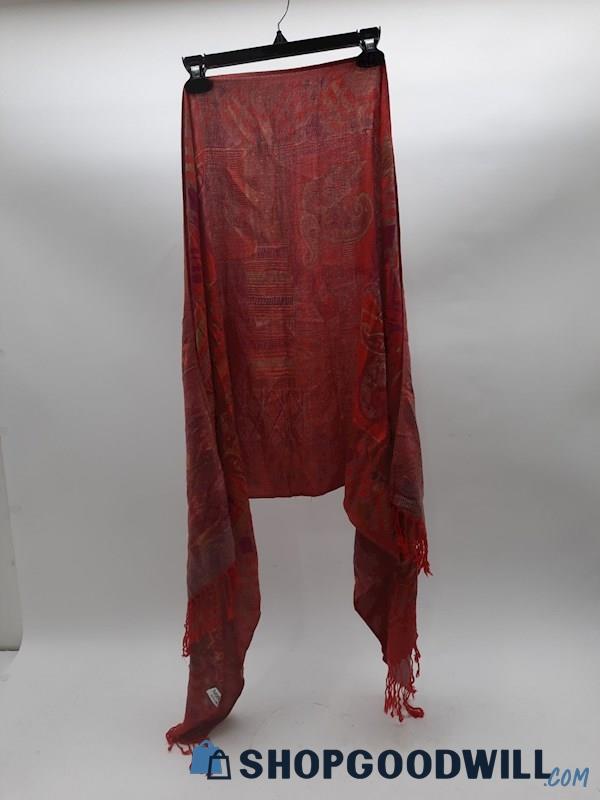 Women's Pashmina Red Purple Scarf 68x27