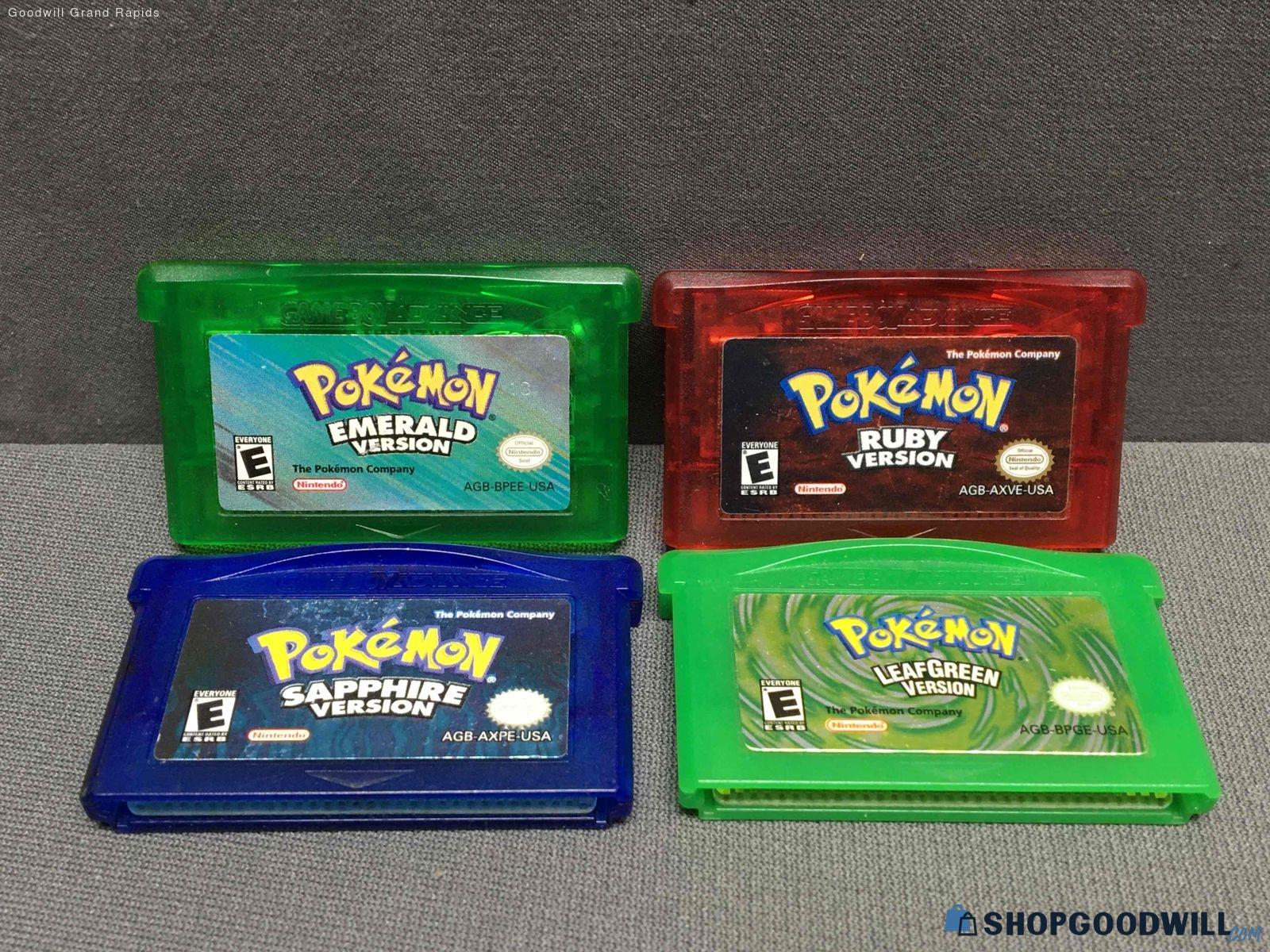 Lot of 4 Nintendo GameBoy Advance Pokemon Game Cartridges ...