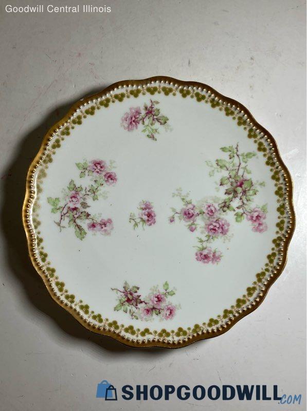 Vintage A.l. Limoges France Floral Gold Rim Porcelain Plate ...