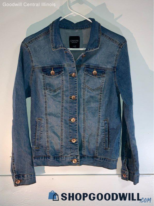 Cavalini Copper Plated Button Jean Jacket Size Large | ShopGoodwill.com