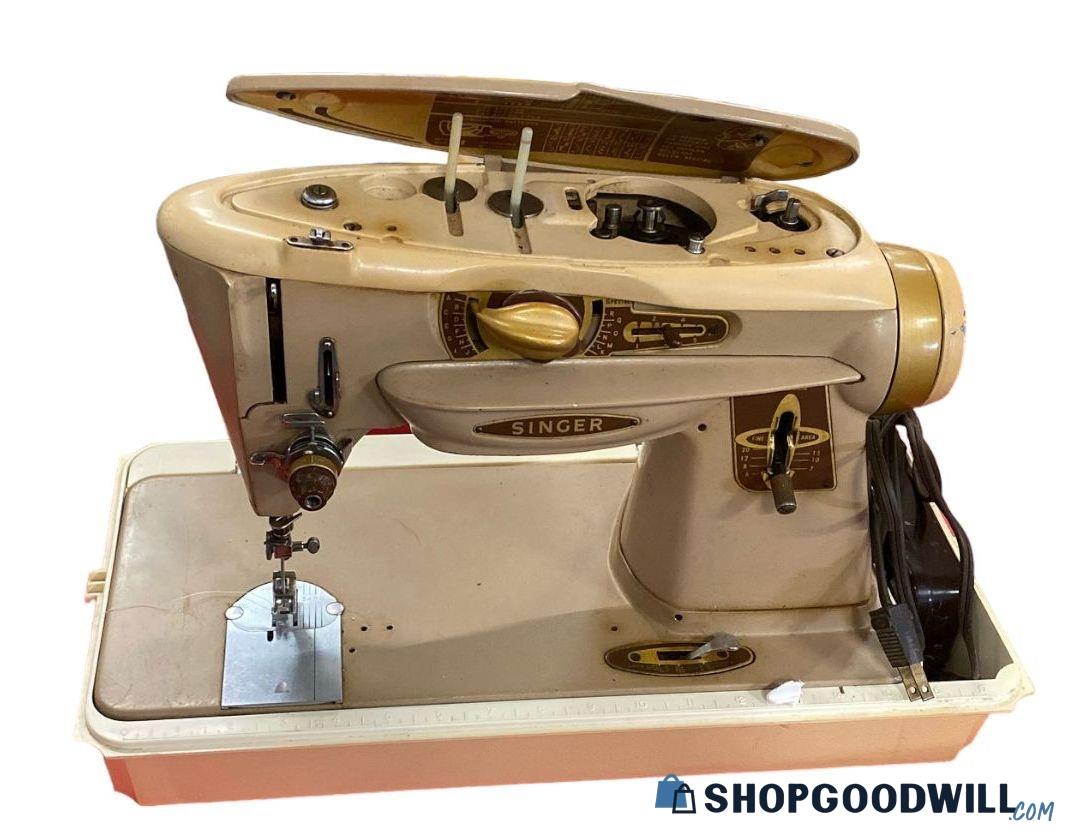 Vintage Singer A Rocketeer Slant O Matic Sewing Machine W Foot